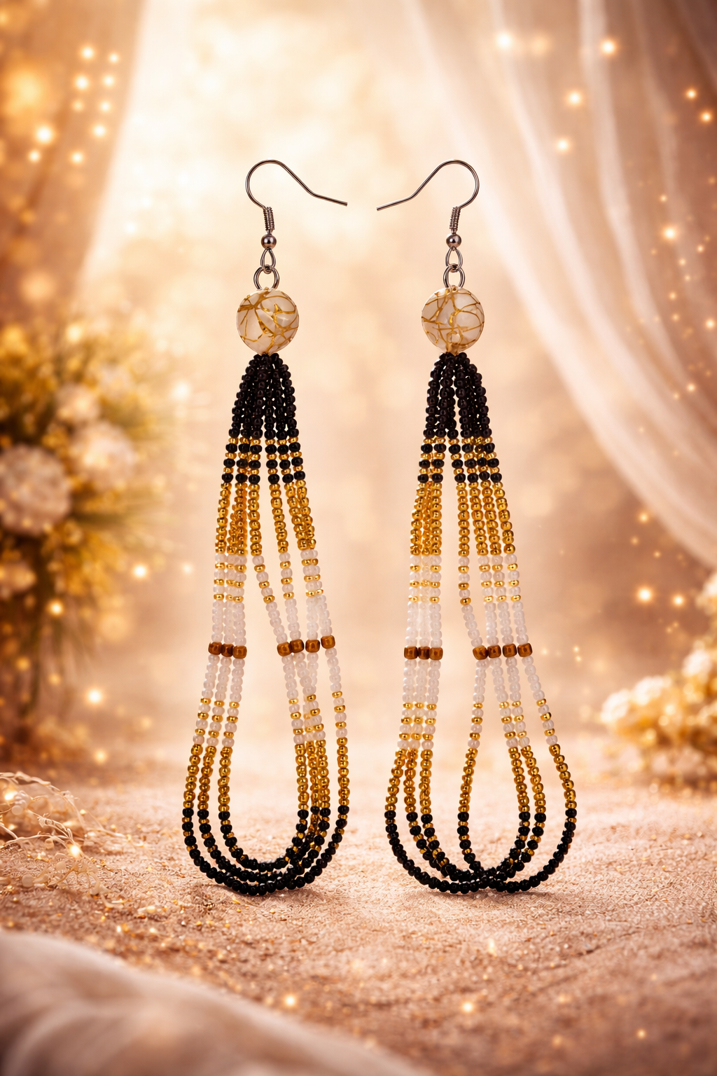 Golden Earth Cascade Earrings